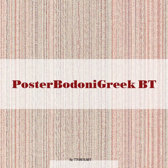 PosterBodoniGreek BT example